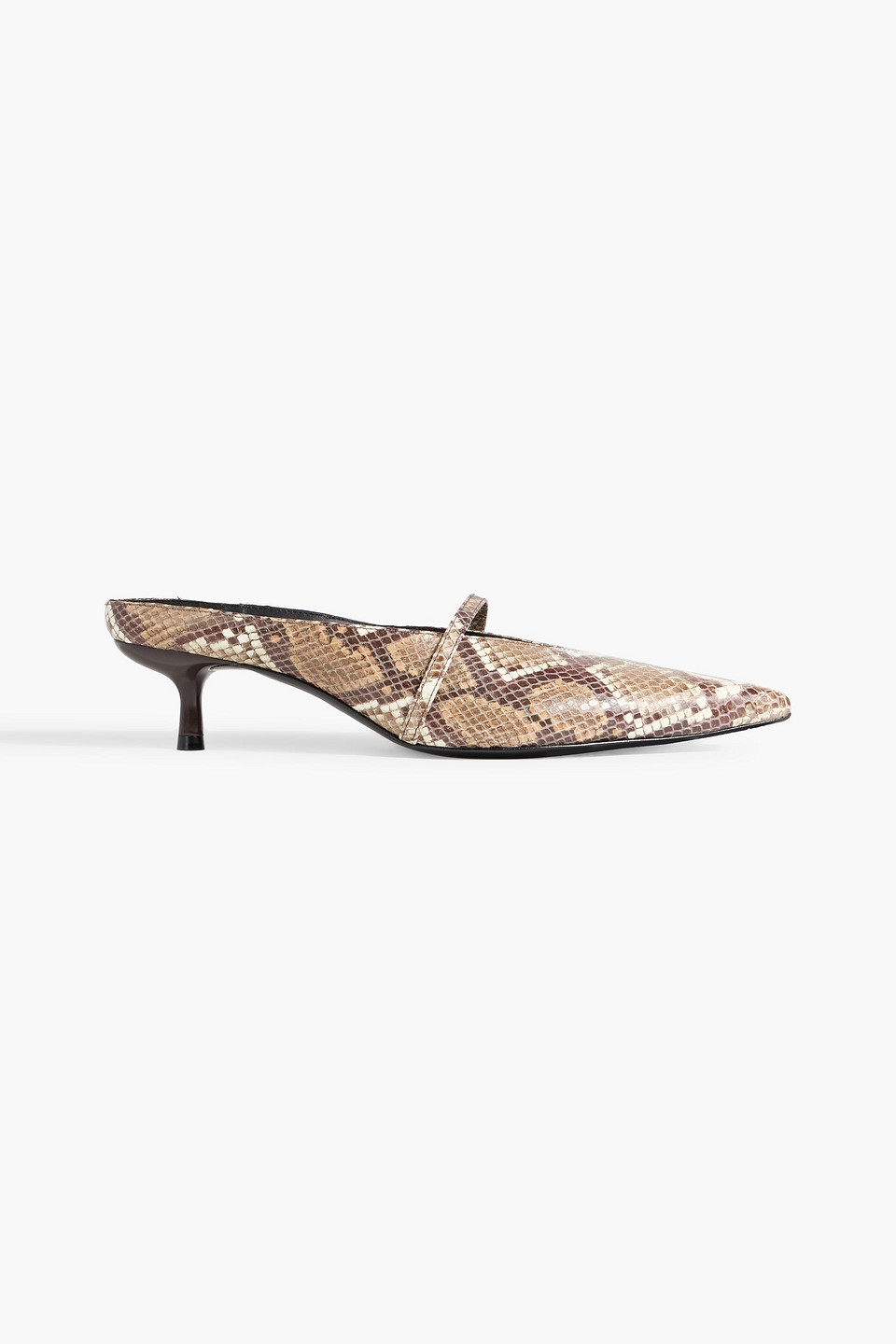 Simkhai Sylvie Snake-effect Leather Mules In Multi