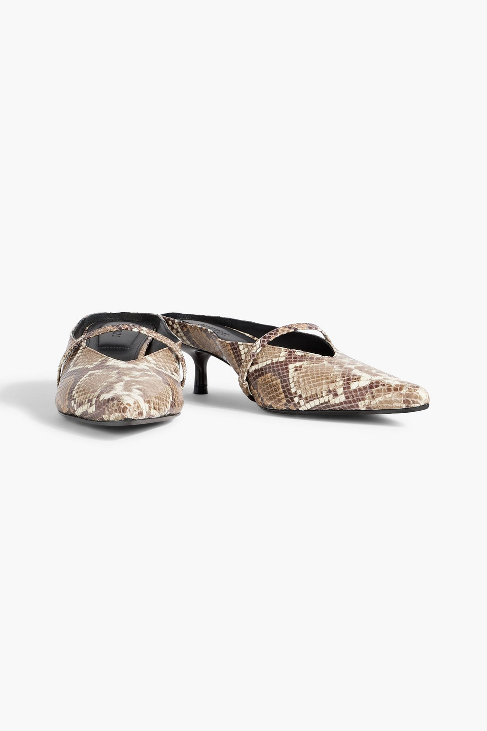 Simkhai Sylvie Snake-effect Leather Mules In Multi