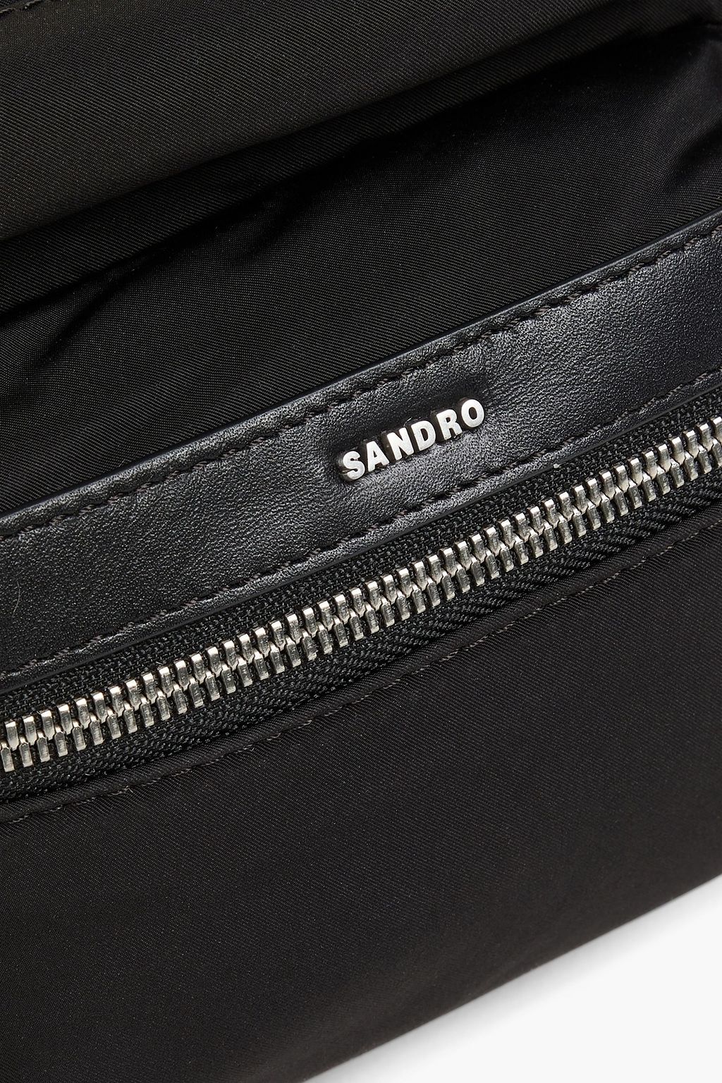 SANDRO Leather-trimmed shell belt bag