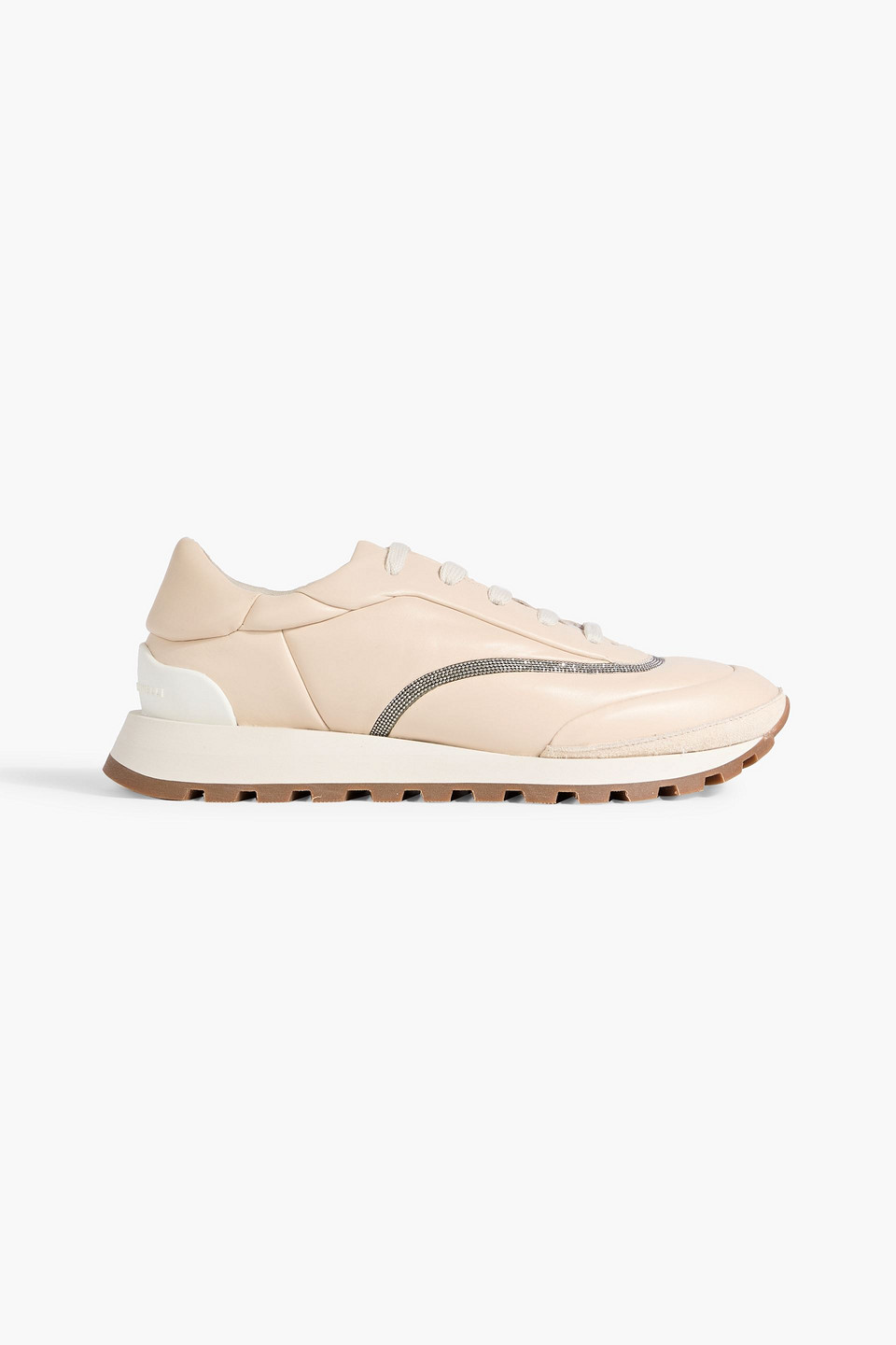 Brunello Cucinelli Bead-embellished Leather Sneakers