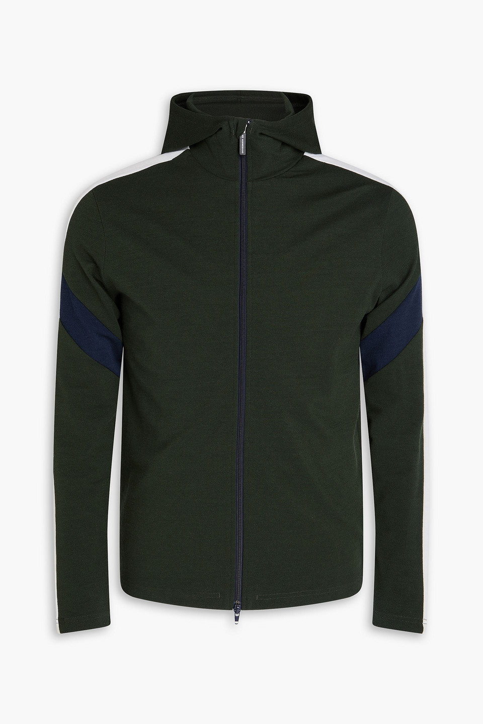 We Norwegians Zermatt Striped Wool-blend Zip-up Hoodie In Green