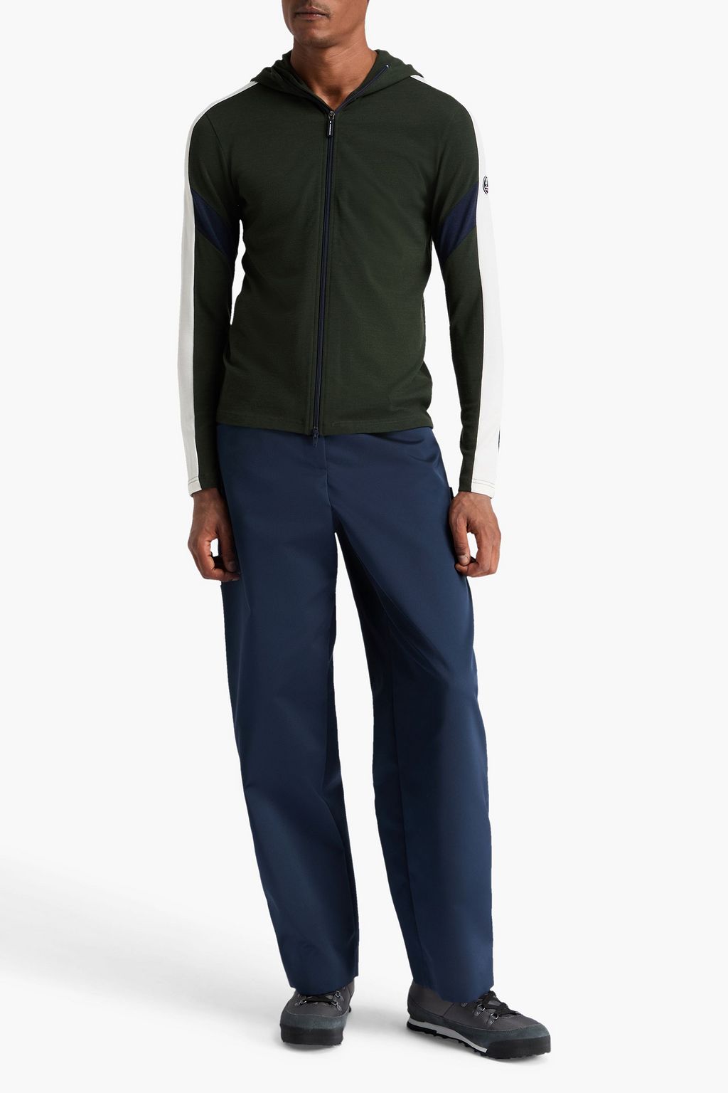 WE NORWEGIANS Zermatt striped wool-blend zip-up hoodie