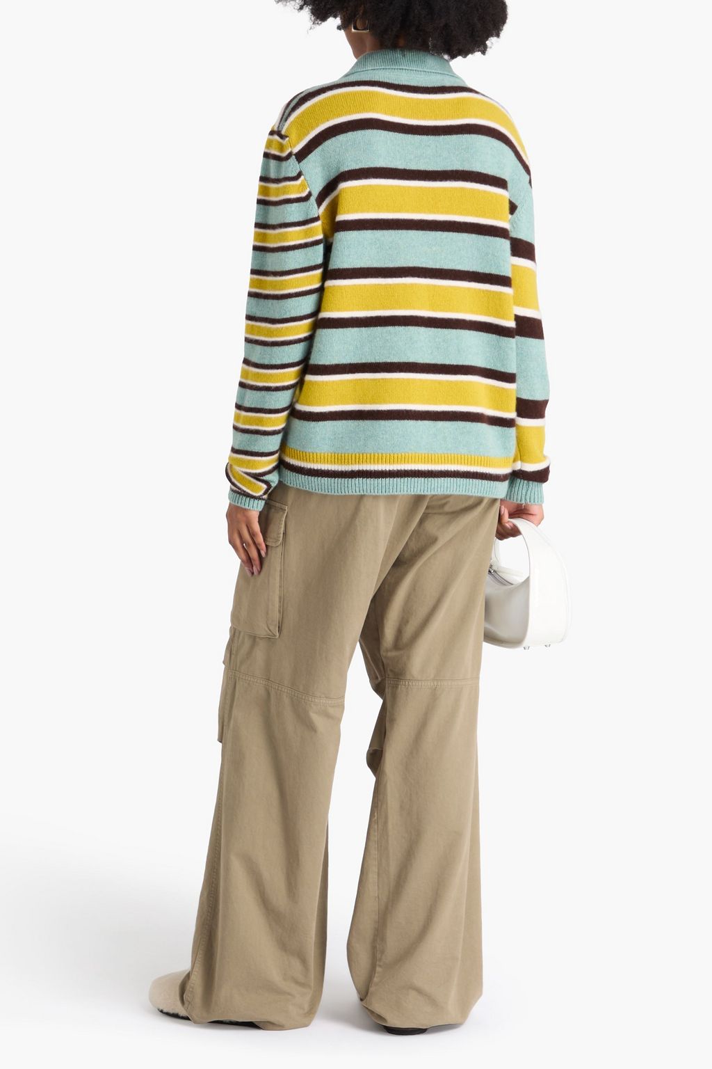 THE ELDER STATESMAN カシミヤ ポロセーター ストライプ