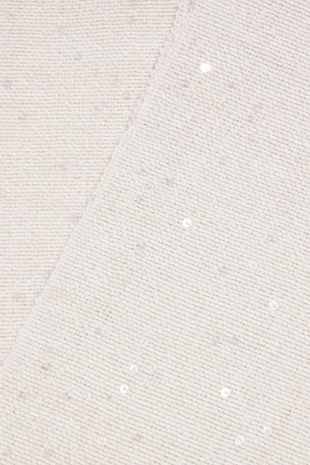 BRUNELLO CUCINELLI Sequin-embellished cashmere and silk-blend scarf