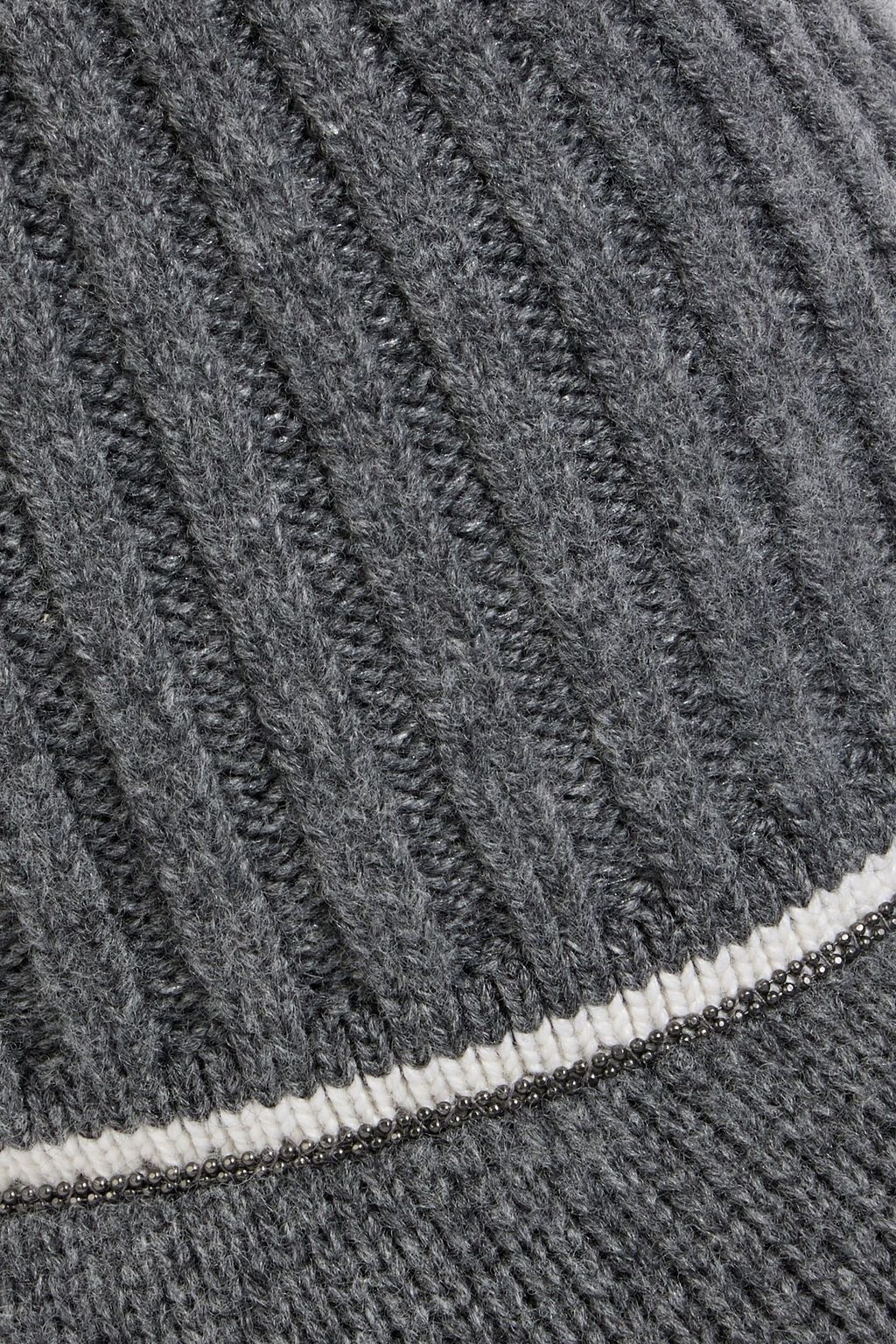BRUNELLO CUCINELLI Bead-embellished ribbed-knit baseball cap