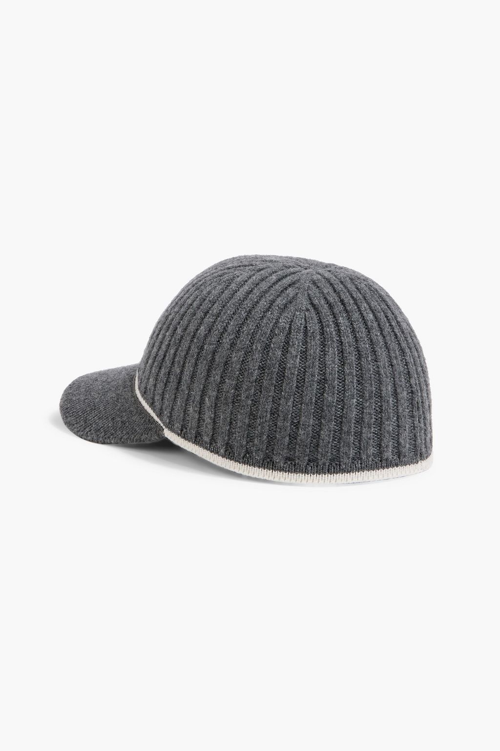 BRUNELLO CUCINELLI Bead-embellished ribbed-knit baseball cap