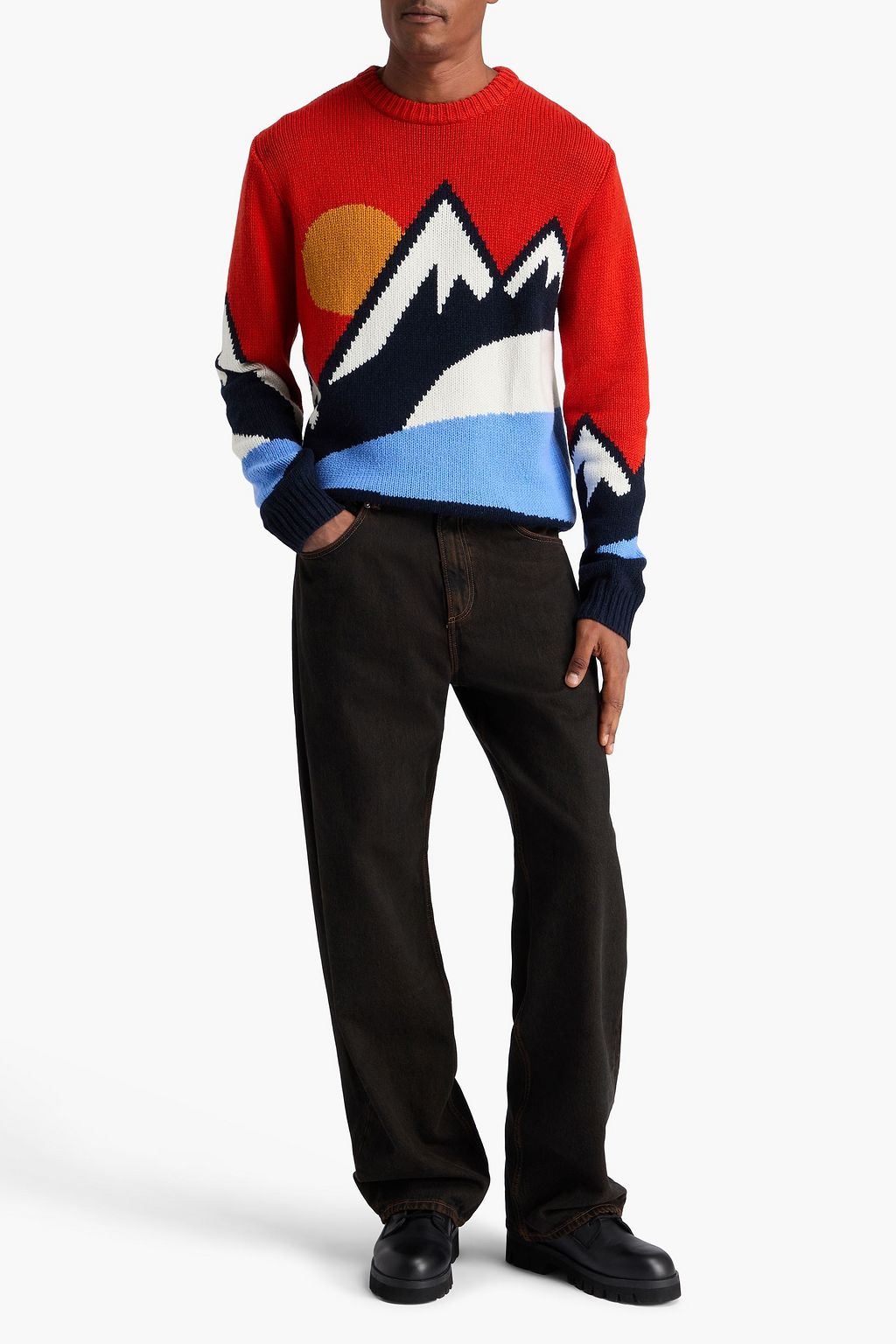 WE NORWEGIANS Jacquard-knit merino wool and cashmere-blend sweater