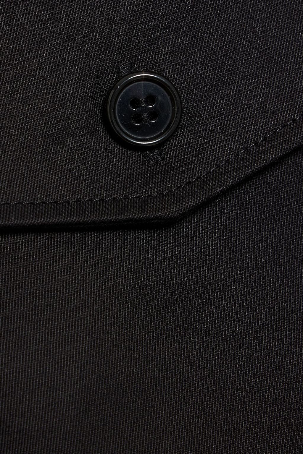 THEORY Belted cotton-blend twill midi shirt dress