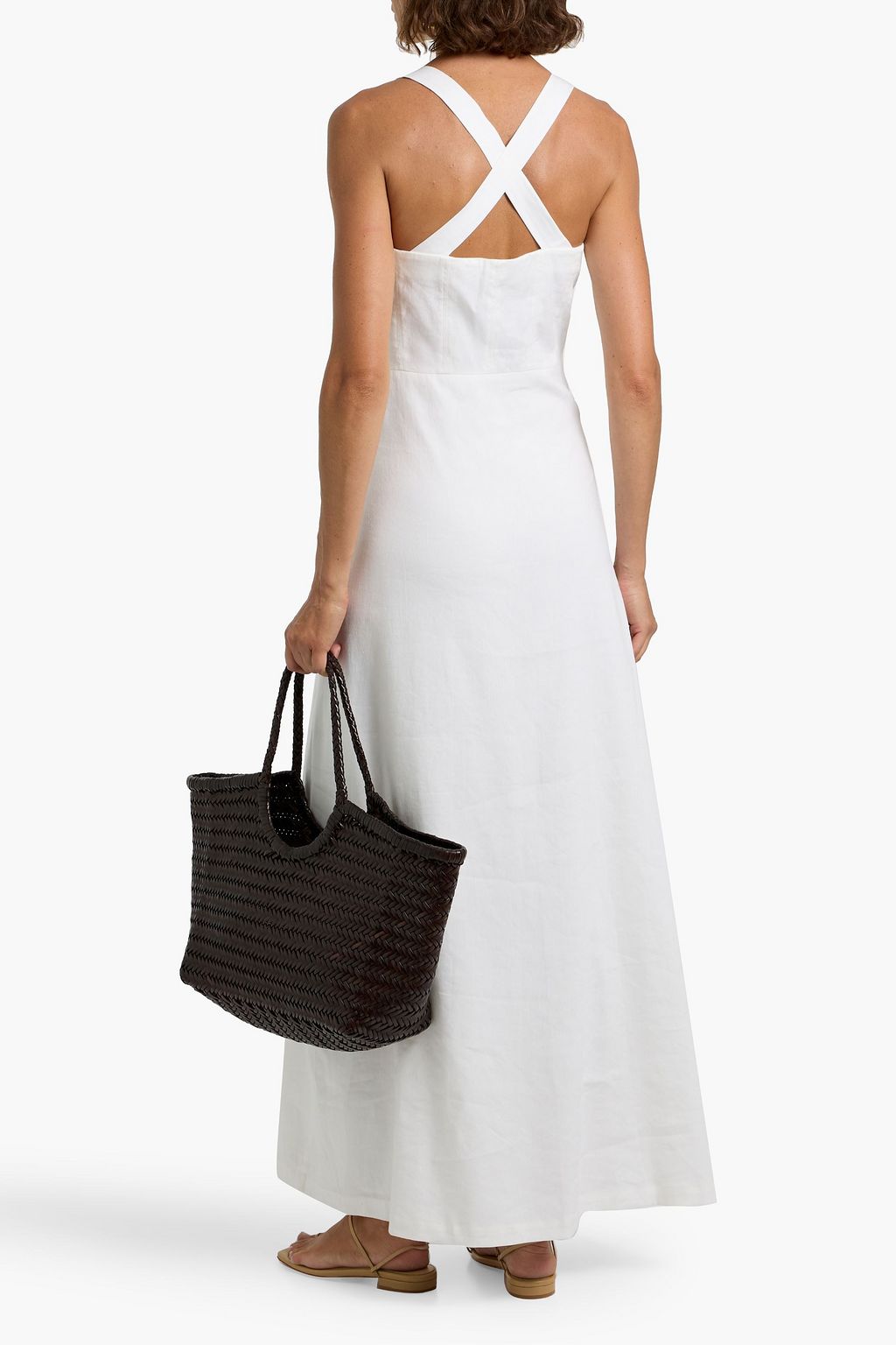 THEORY Linen-blend maxi dress