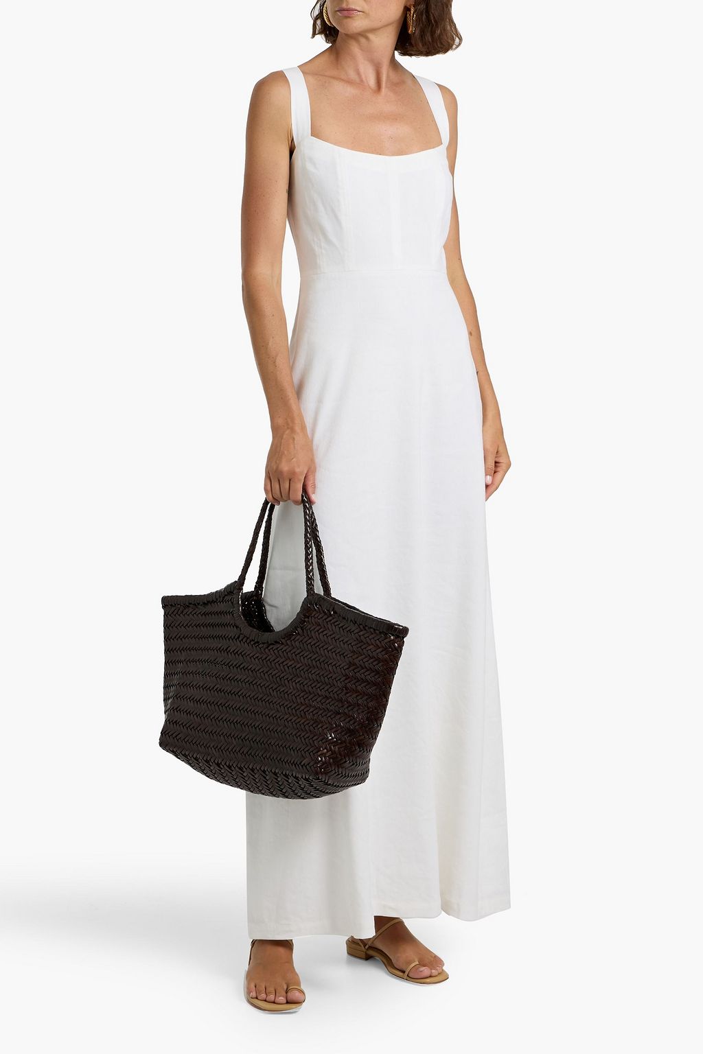 THEORY Linen-blend maxi dress