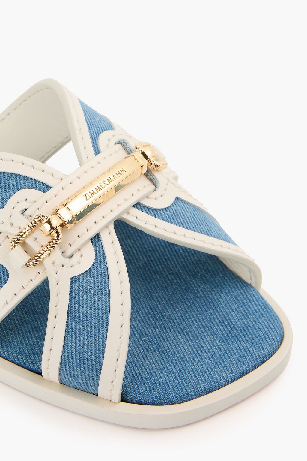 ZIMMERMANN صندل من الدنيم والجلد