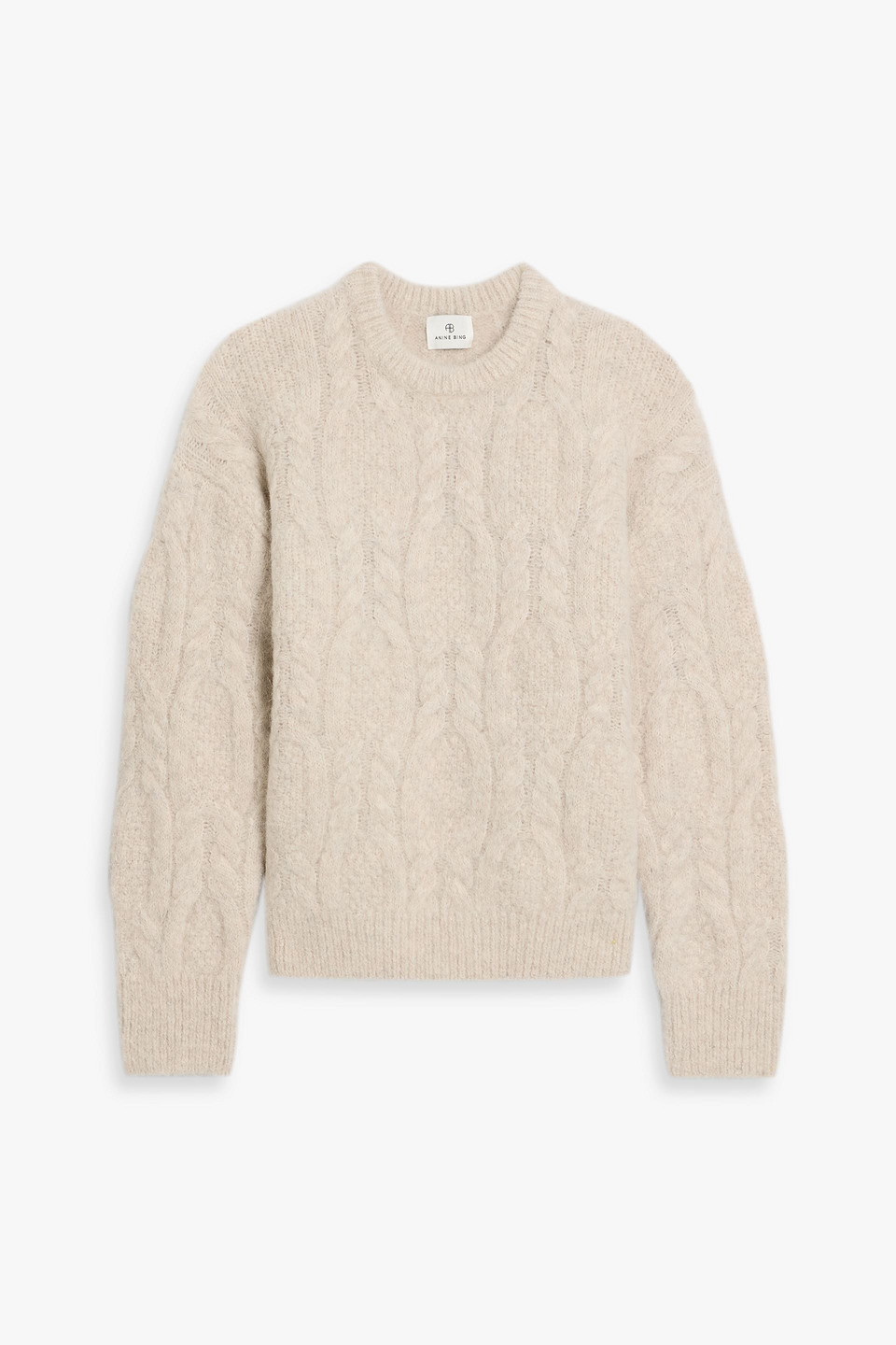 Anine Bing Marisol Pullover Aus Einer Alpakamischung Mit Zopfstrickmuster In Animal Print