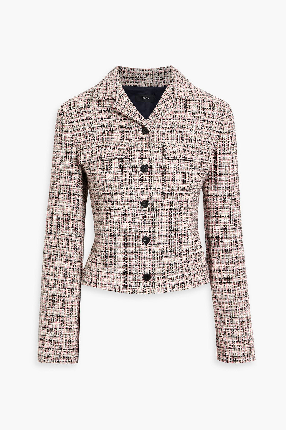 Theory Cotton-blend Tweed Jacket In Pink