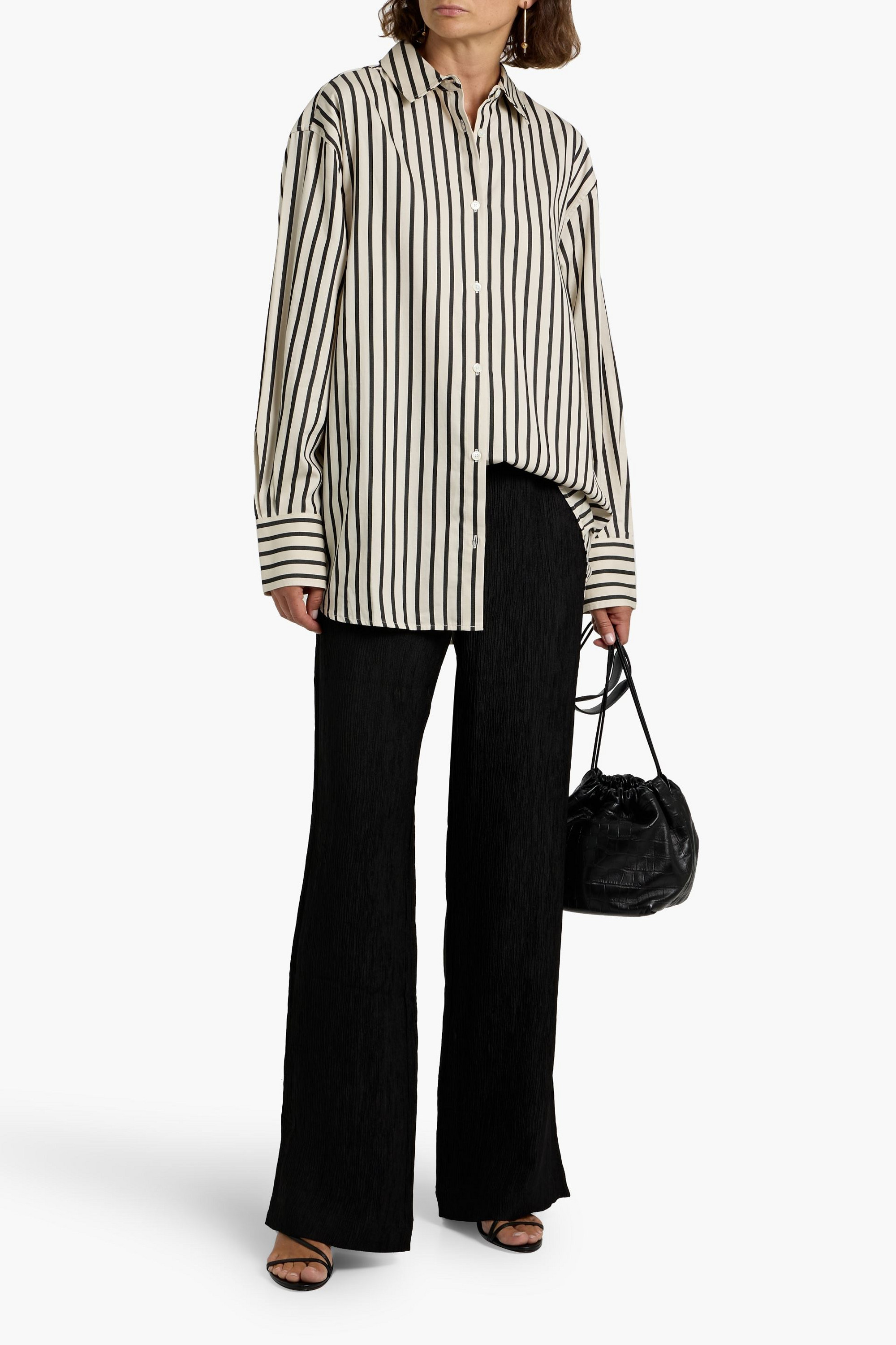 ANINE BING Plaza striped cotton shirt