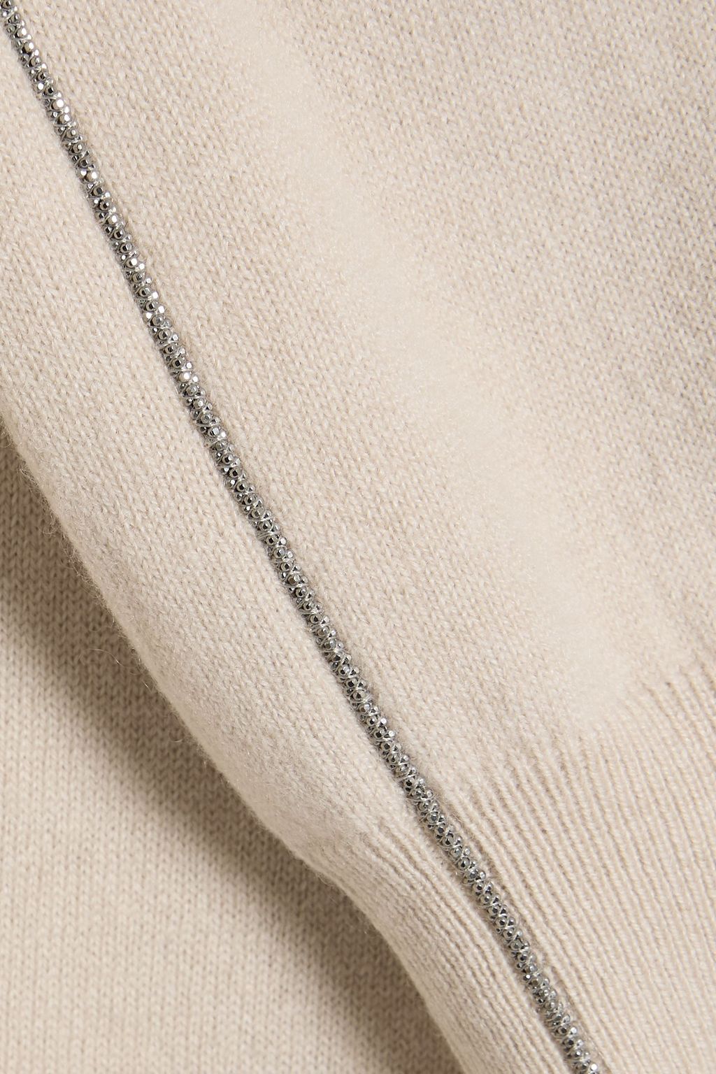 BRUNELLO CUCINELLI Bead-embellished cashmere turtleneck maxi dress