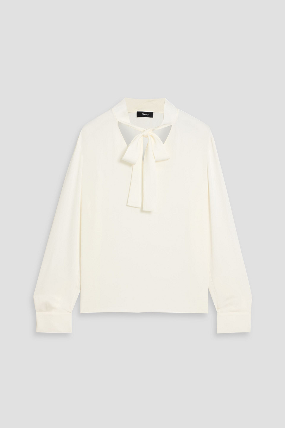 Theory Pussy-bow Silk Crepe De Chine Blouse