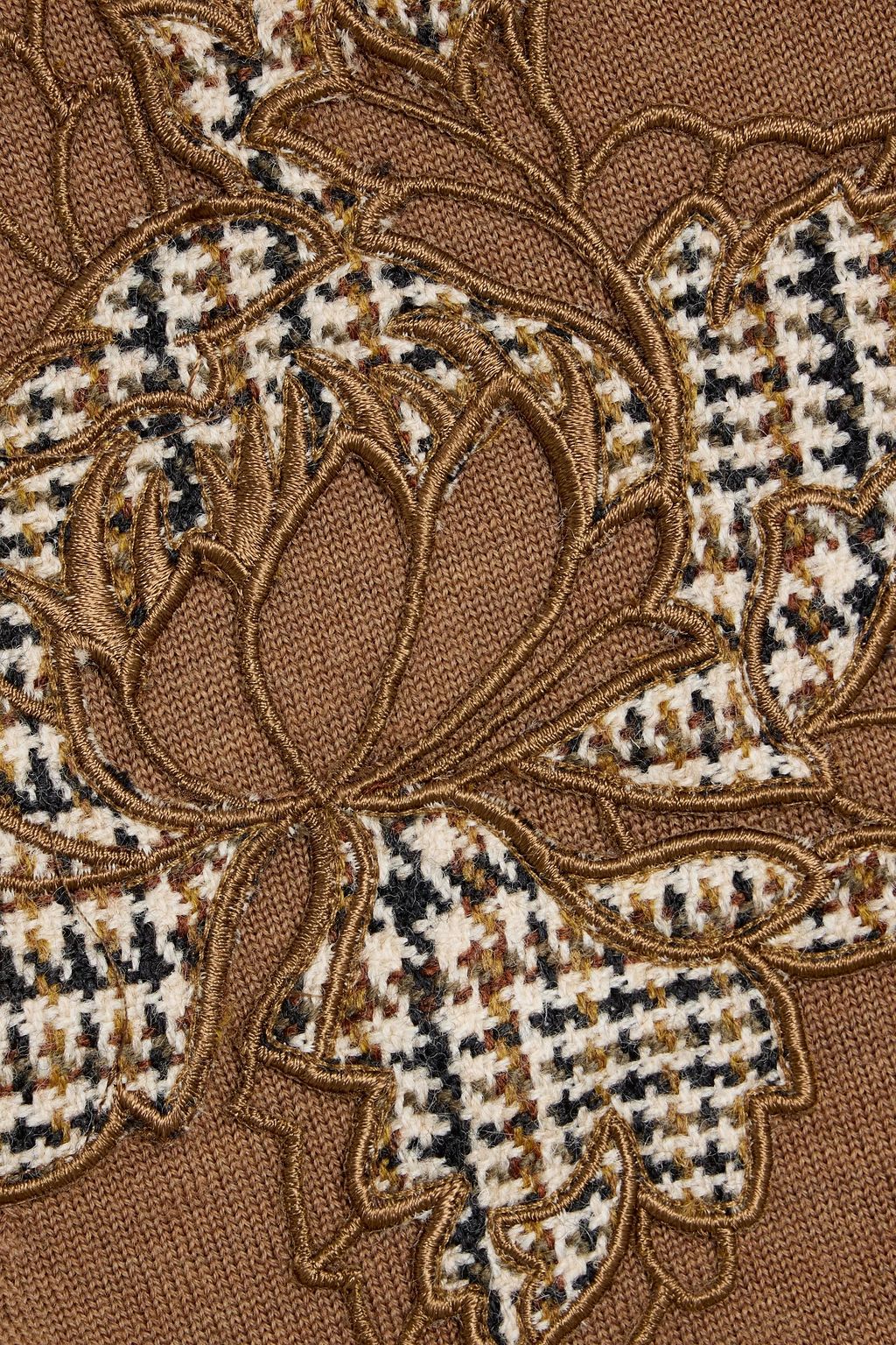 OSCAR DE LA RENTA Appliquéd wool cardigan