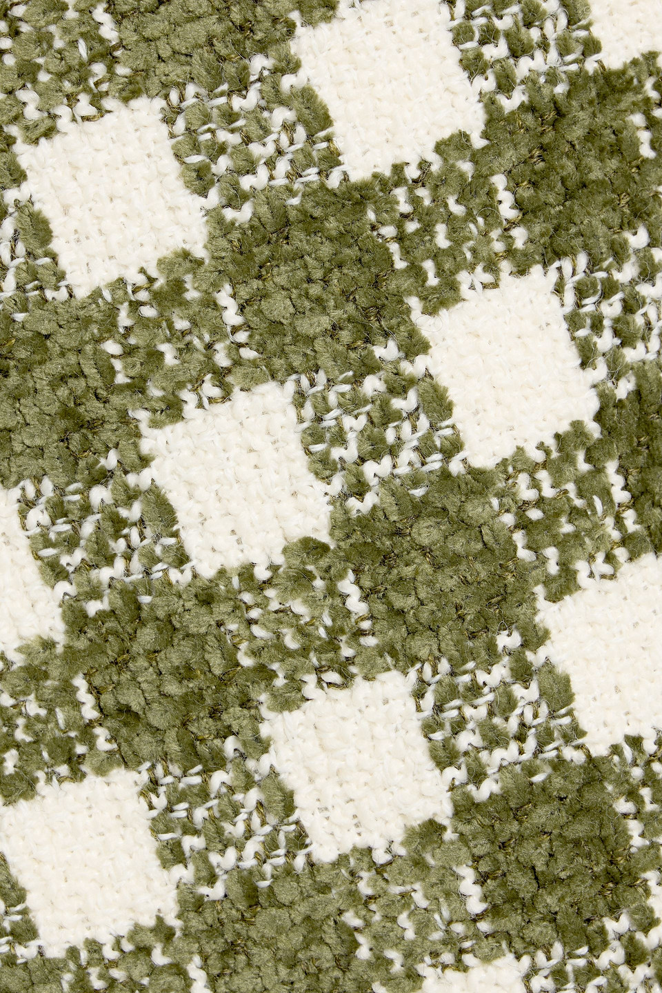 Oscar De La Renta Checked Tweed Mini Skirt In Green