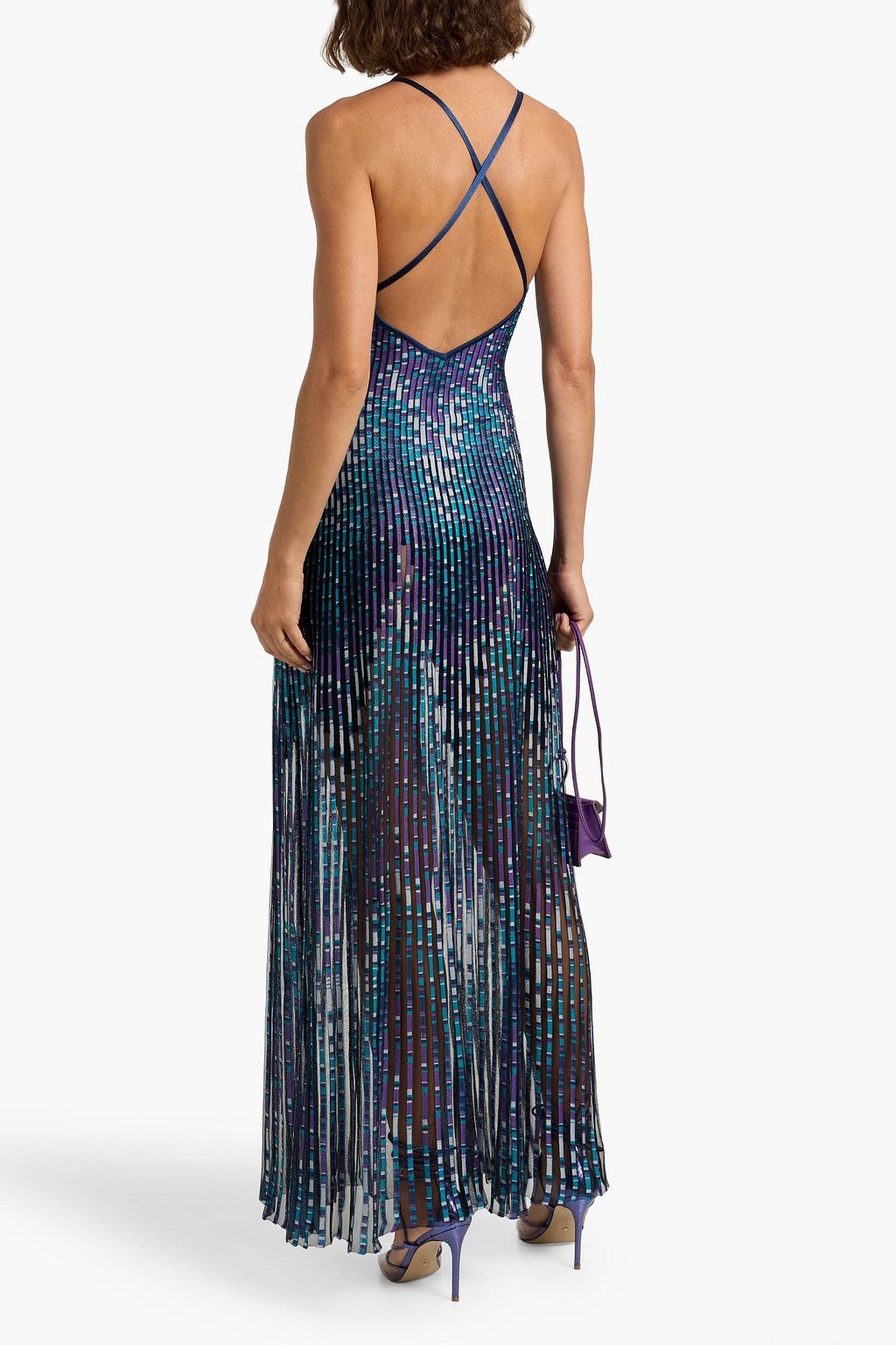 MISSONI Ribbed jacquard-knit maxi slip dress