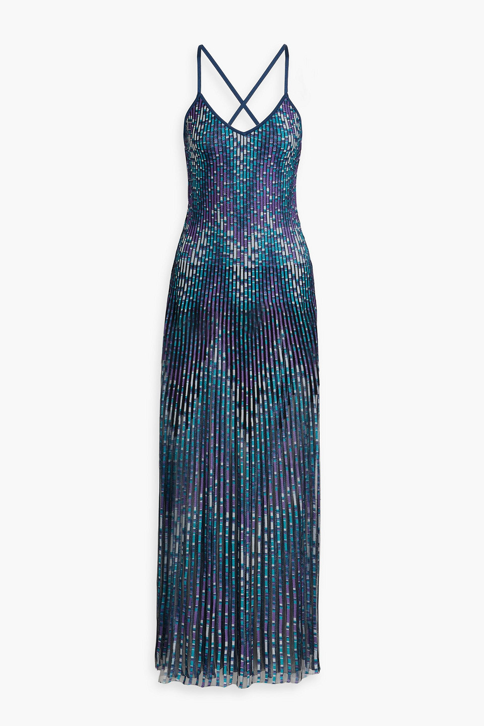 Missoni Ribbed Jacquard-knit Maxi Slip Dress In Multi