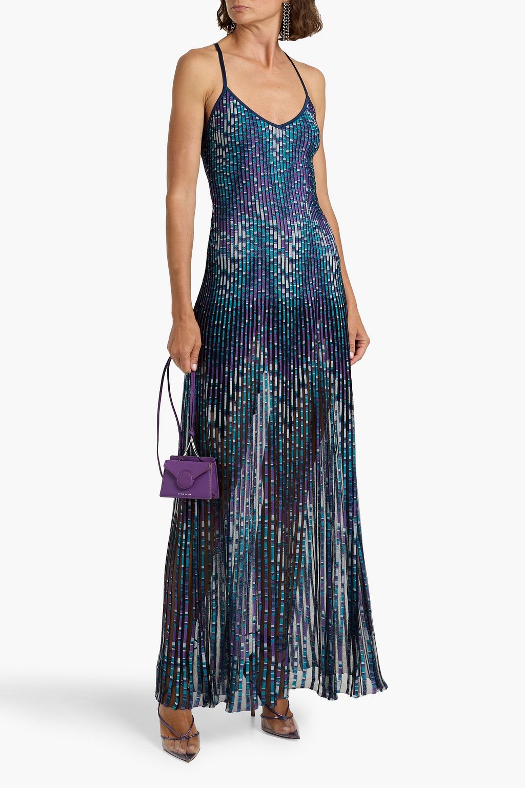 MISSONI Ribbed jacquard-knit maxi slip dress