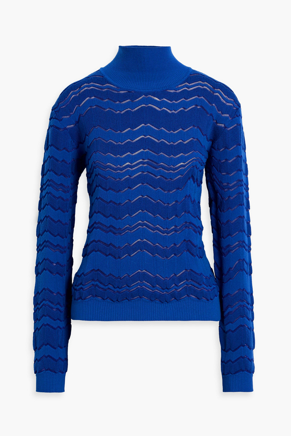 Missoni Crochet-knit Turtleneck Sweater In Blue