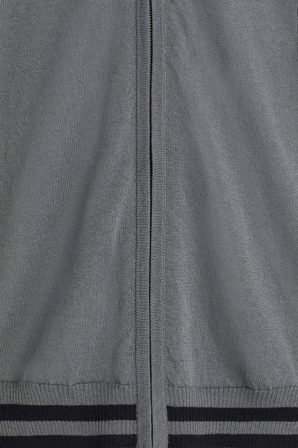 JAMES PERSE Striped cotton-blend zip-up cardigan