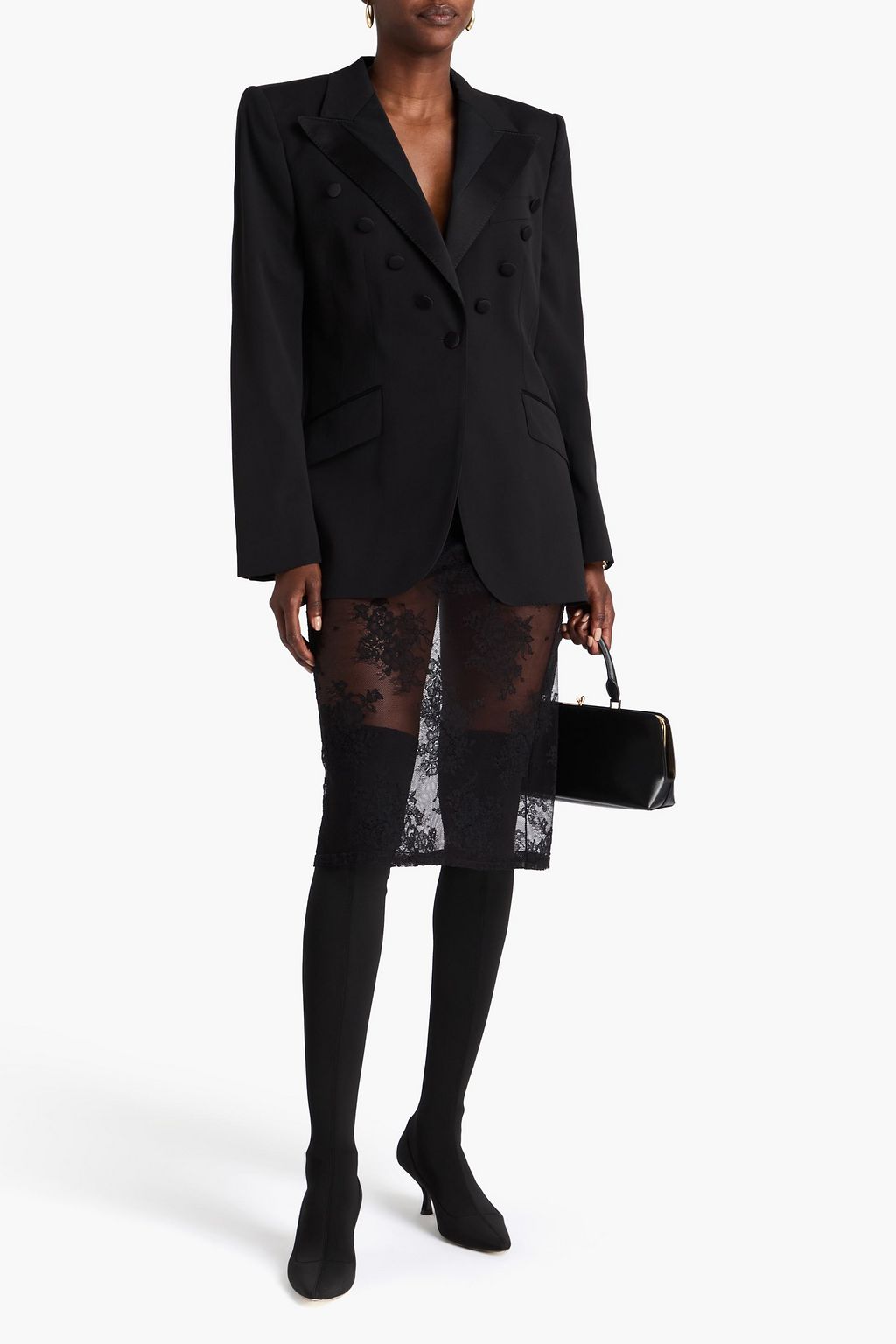 DOLCE&GABBANA Embellished wool-blend twill blazer