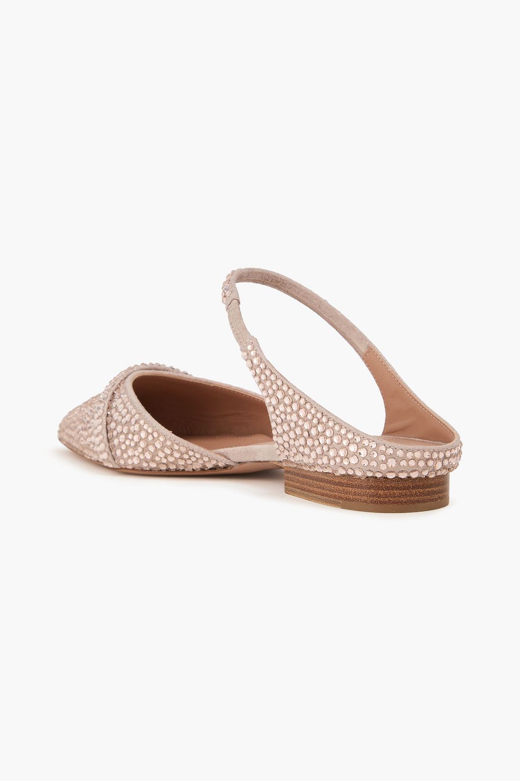 MALONE SOULIERS Uma crystal-embellished suede point-toe flats