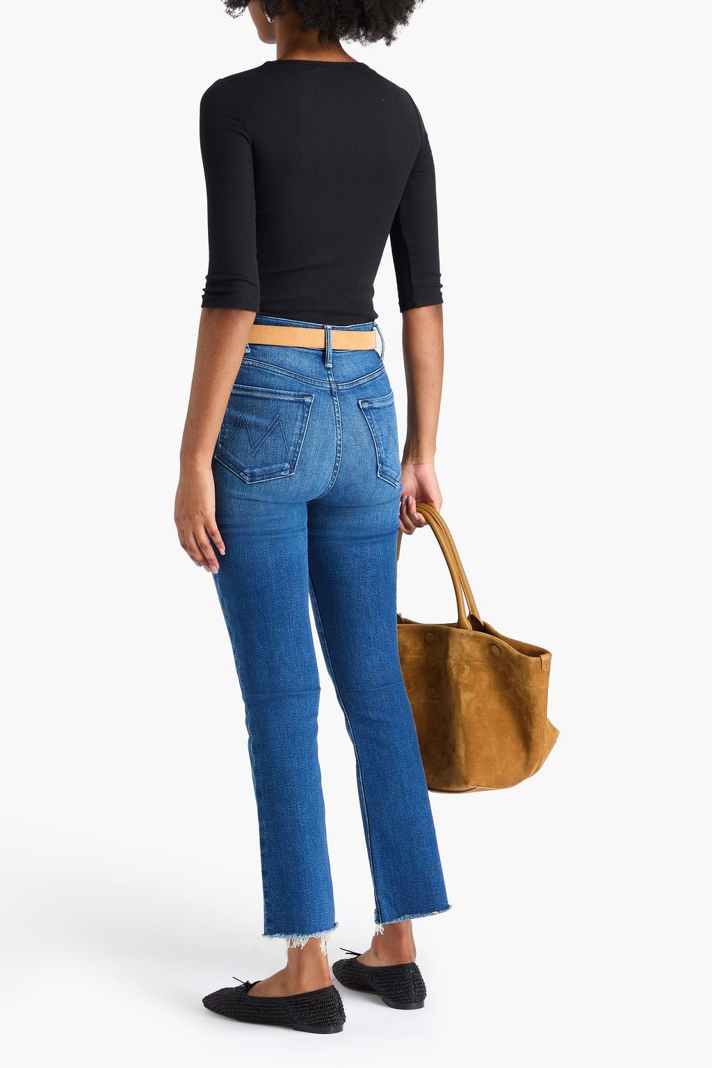 MOTHER Hustler faded high-rise flared jeans