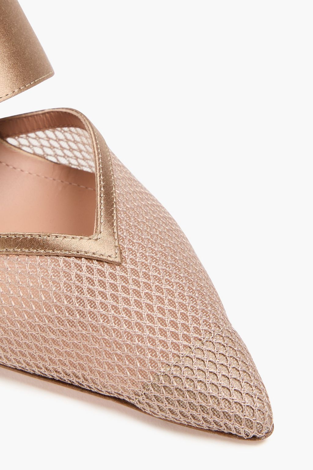 MALONE SOULIERS حذاء ميول ماري من الشبك والساتان مزين بربطة على شكل فراشة