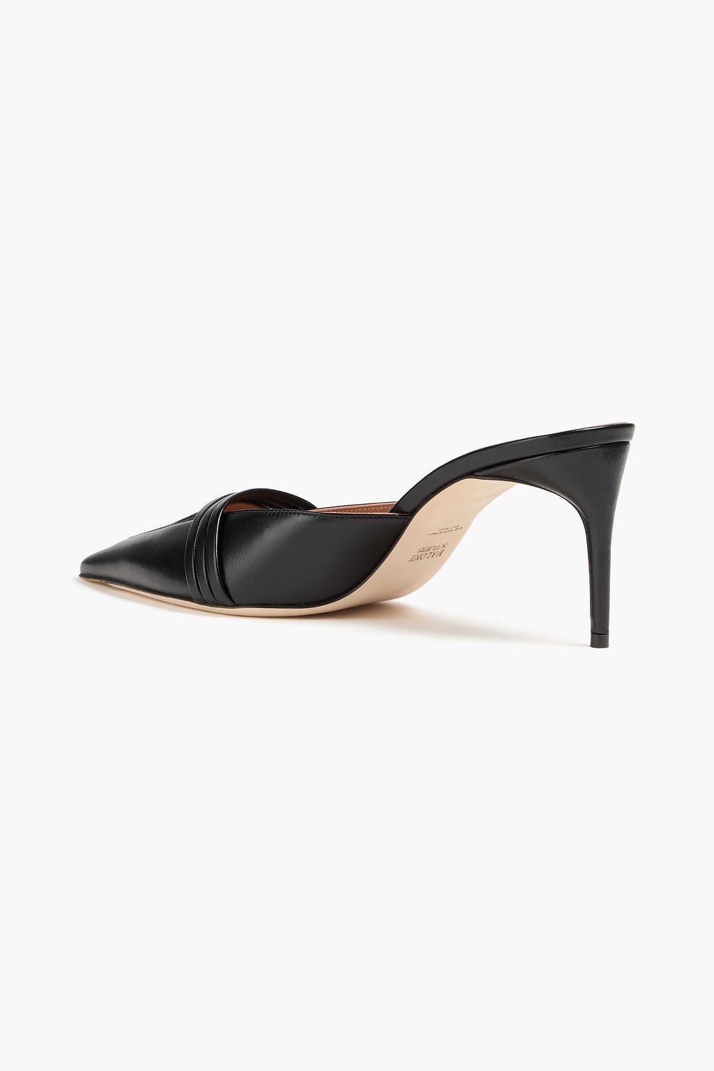 MALONE SOULIERS Taron 70 suede-trimmed leather mules
