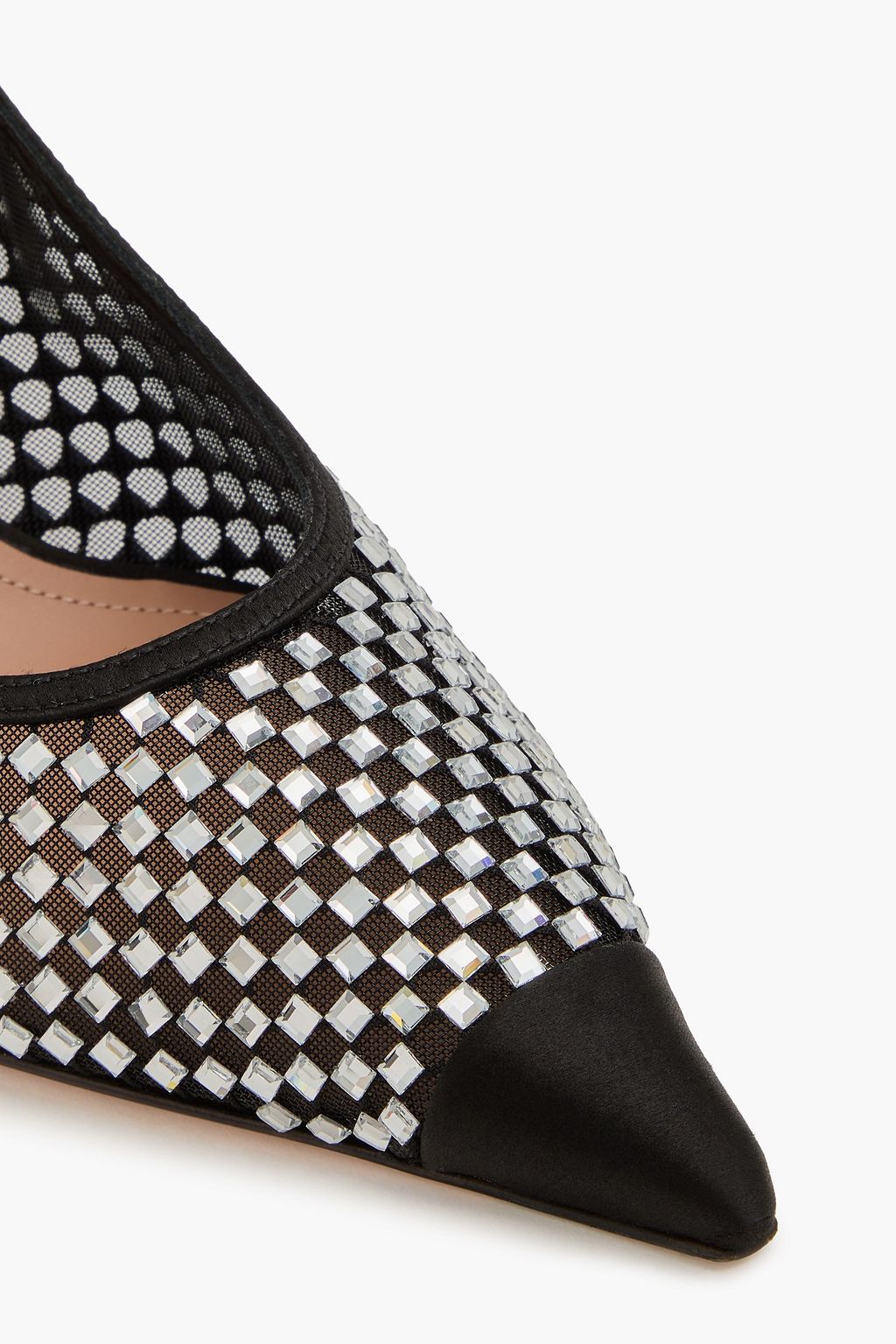 MALONE SOULIERS Vesper 70 crystal-embellished mesh slingback pumps