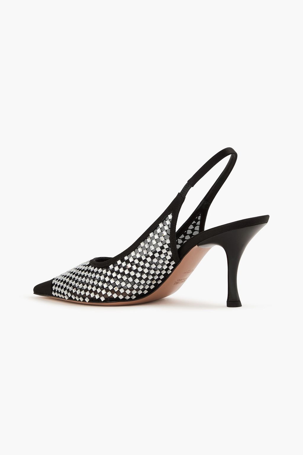 MALONE SOULIERS Vesper 70 crystal-embellished mesh slingback pumps