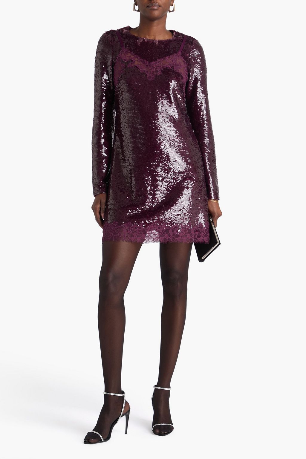 SIMKHAI Mako sequined tulle mini dress