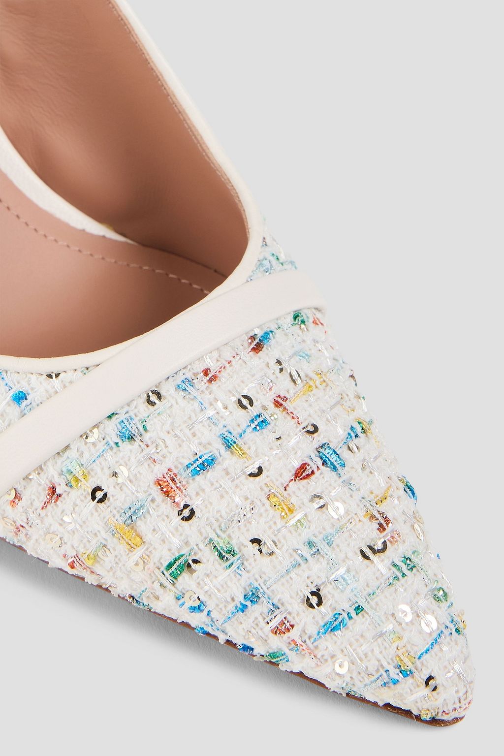 MALONE SOULIERS Jama 70 sequin-embellished bouclé-tweed pumps