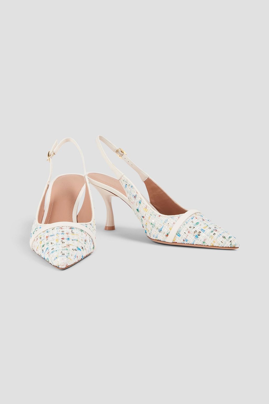 MALONE SOULIERS Jama 70 sequin-embellished bouclé-tweed pumps