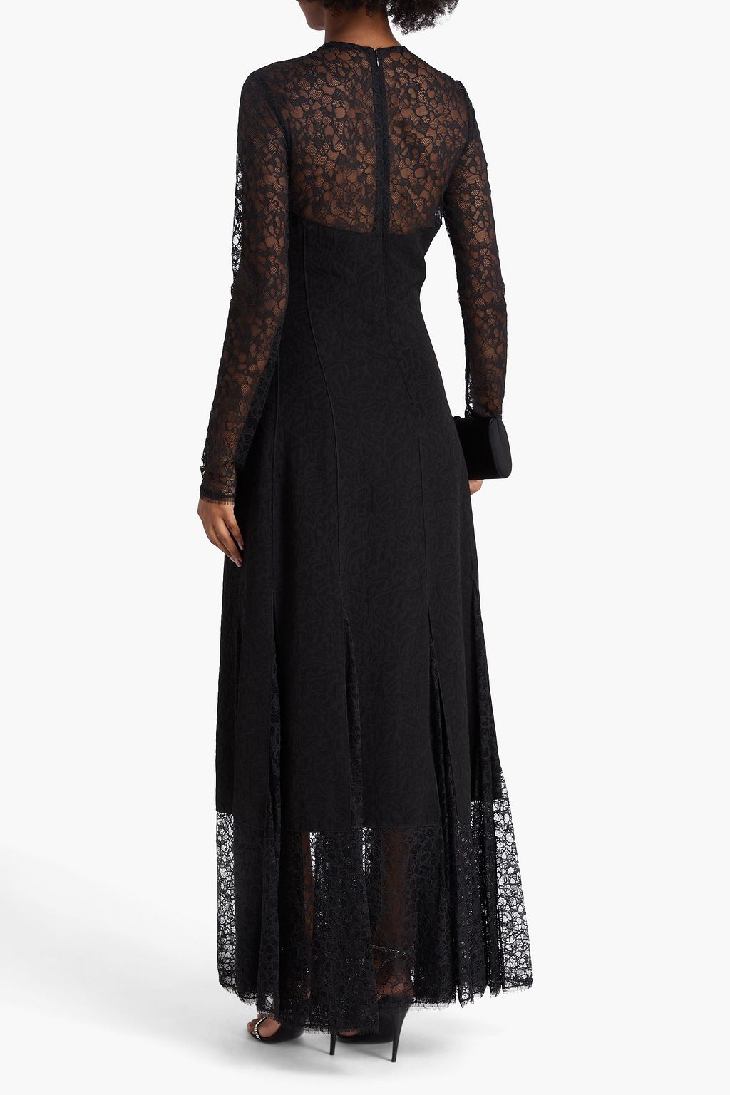 SIMKHAI Brinda Robe aus Jacquard mit Einsätzen aus schnurgebundener Spitze