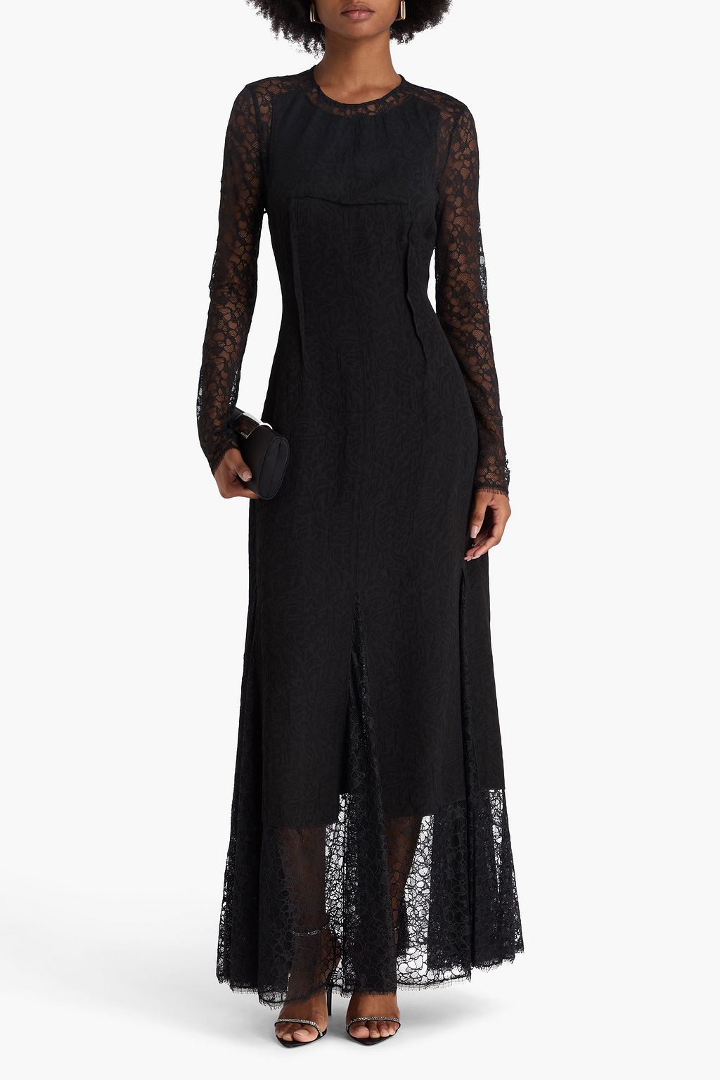 SIMKHAI Brinda Robe aus Jacquard mit Einsätzen aus schnurgebundener Spitze