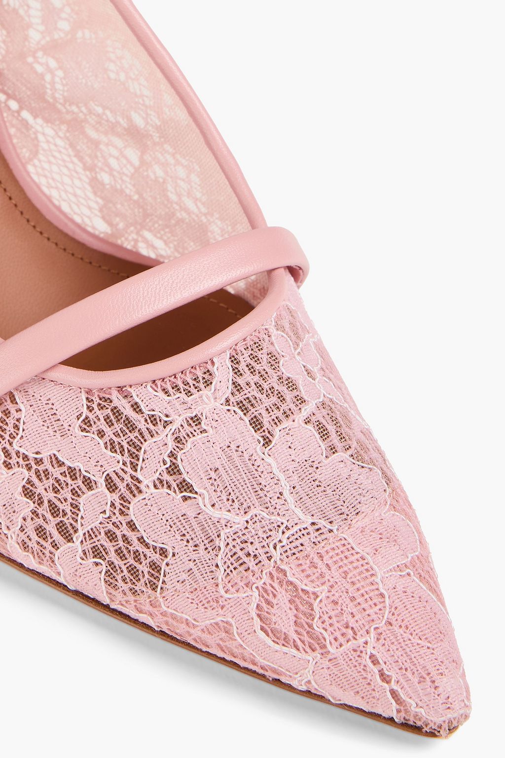 MALONE SOULIERS Maureen 70 leather-trimmed lace mules