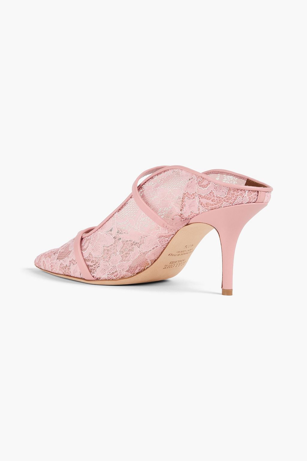 MALONE SOULIERS Maureen 70 leather-trimmed lace mules