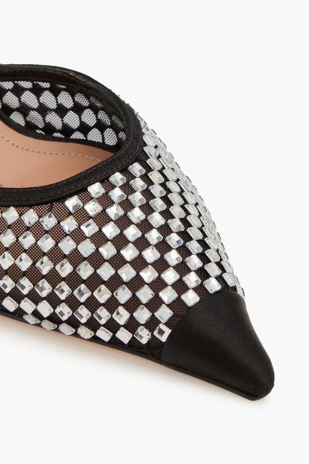 MALONE SOULIERS Vega 70 crystal-embellished mesh mules