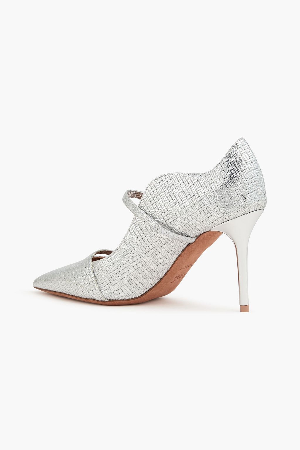 MALONE SOULIERS Maureen metallic textured-leather pumps