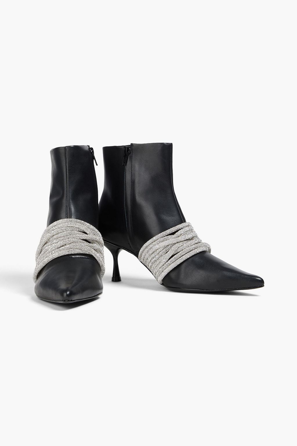 SIMKHAI Ankle Boots „Lian“ aus Leder mit Kristallverzierung