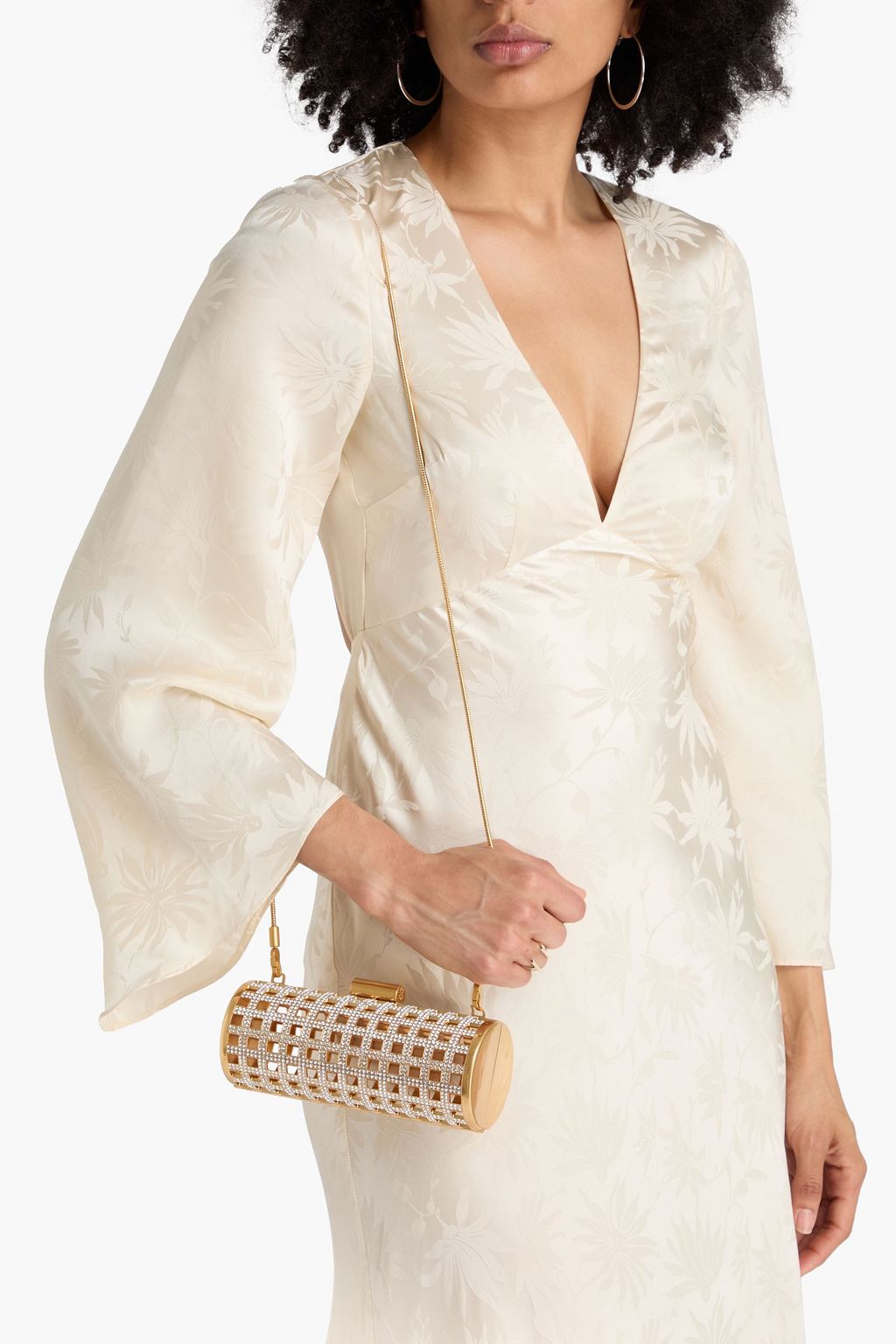 SIMKHAI Aviary gold-tone crystal clutch