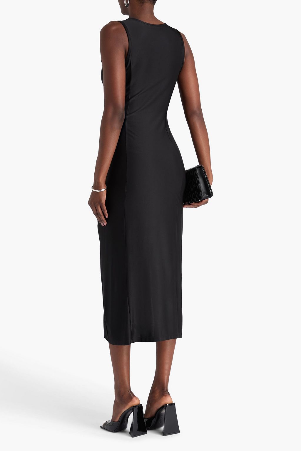 RABANNE Ruched jersey midi dress
