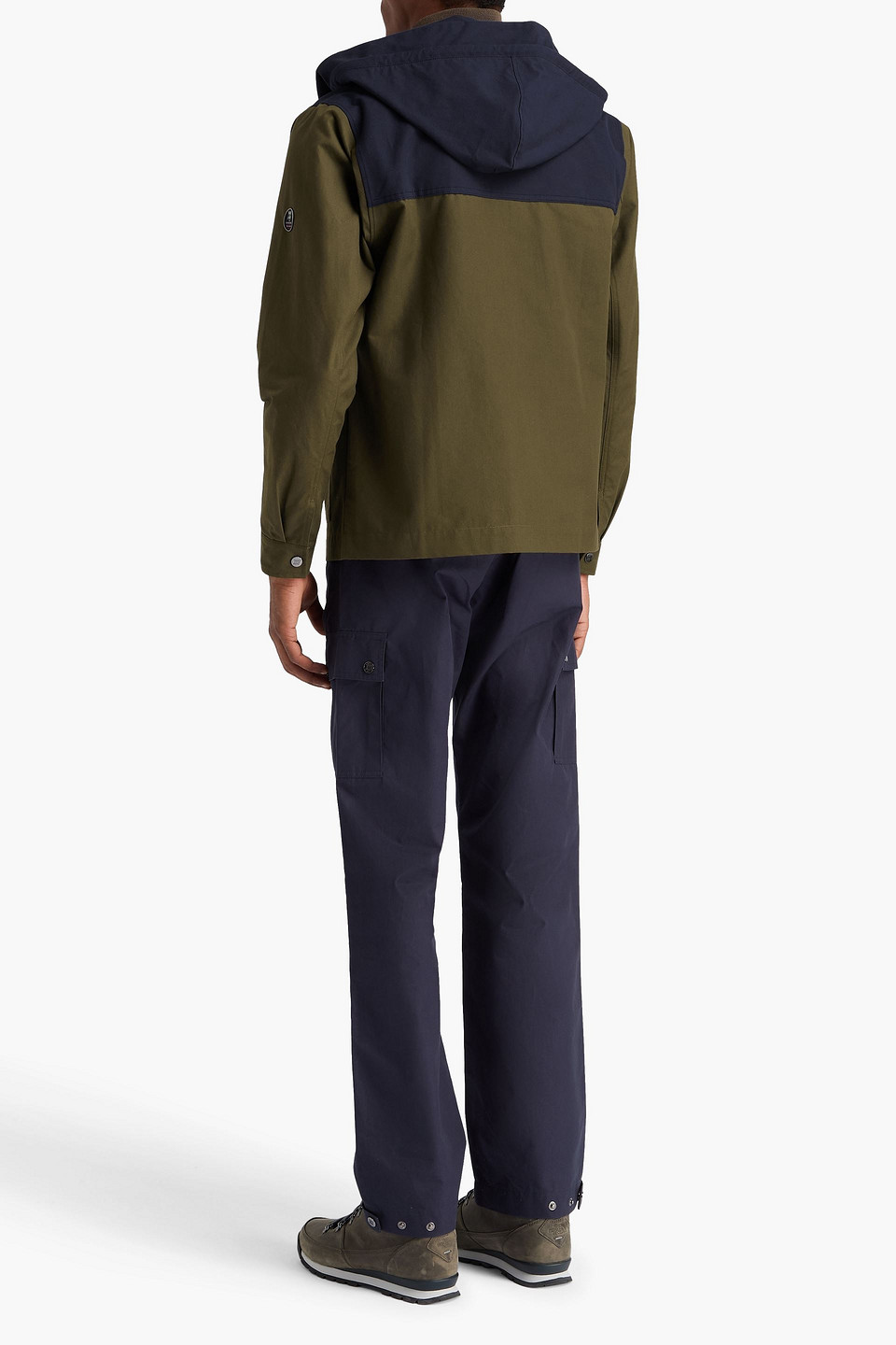 We Norwegians Lyngen Two-tone Canvas Hooded Jacket In Green