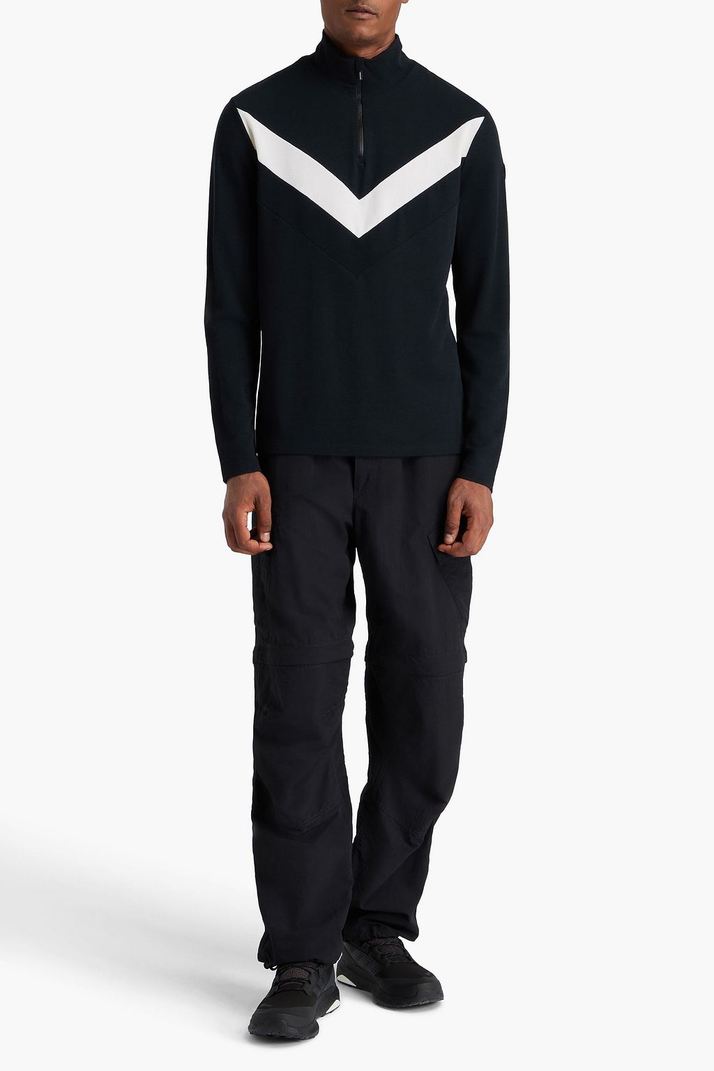 WE NORWEGIANS Voss striped merino wool-blend half-zip base layer