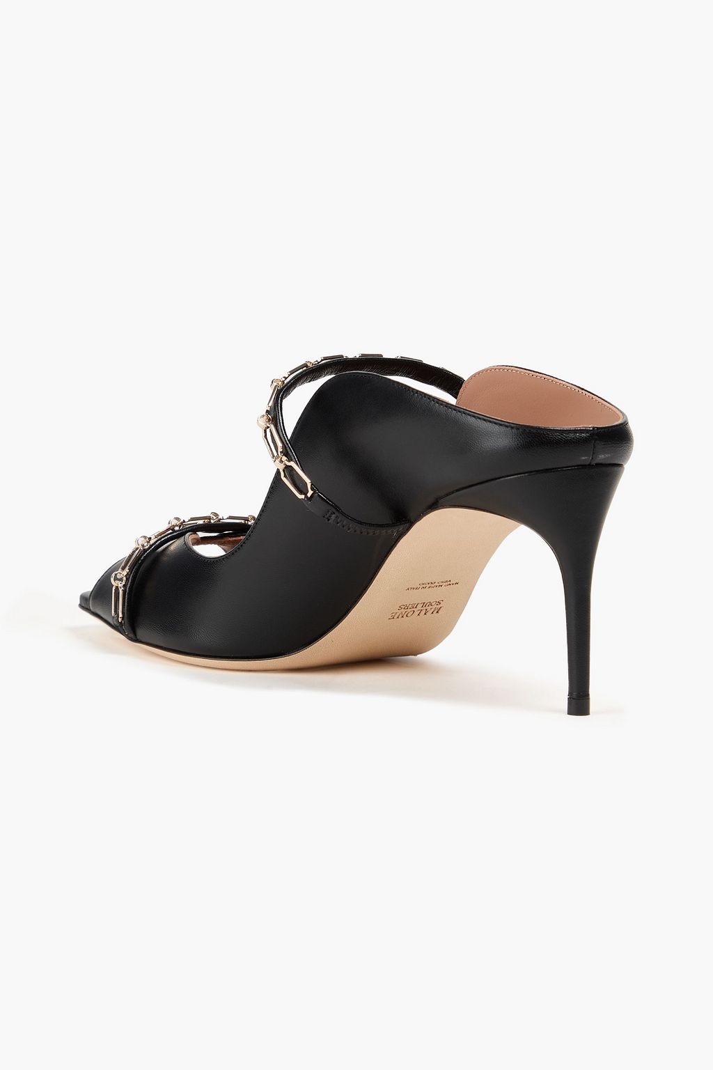 MALONE SOULIERS Noah 70 chain-embellished leather mules