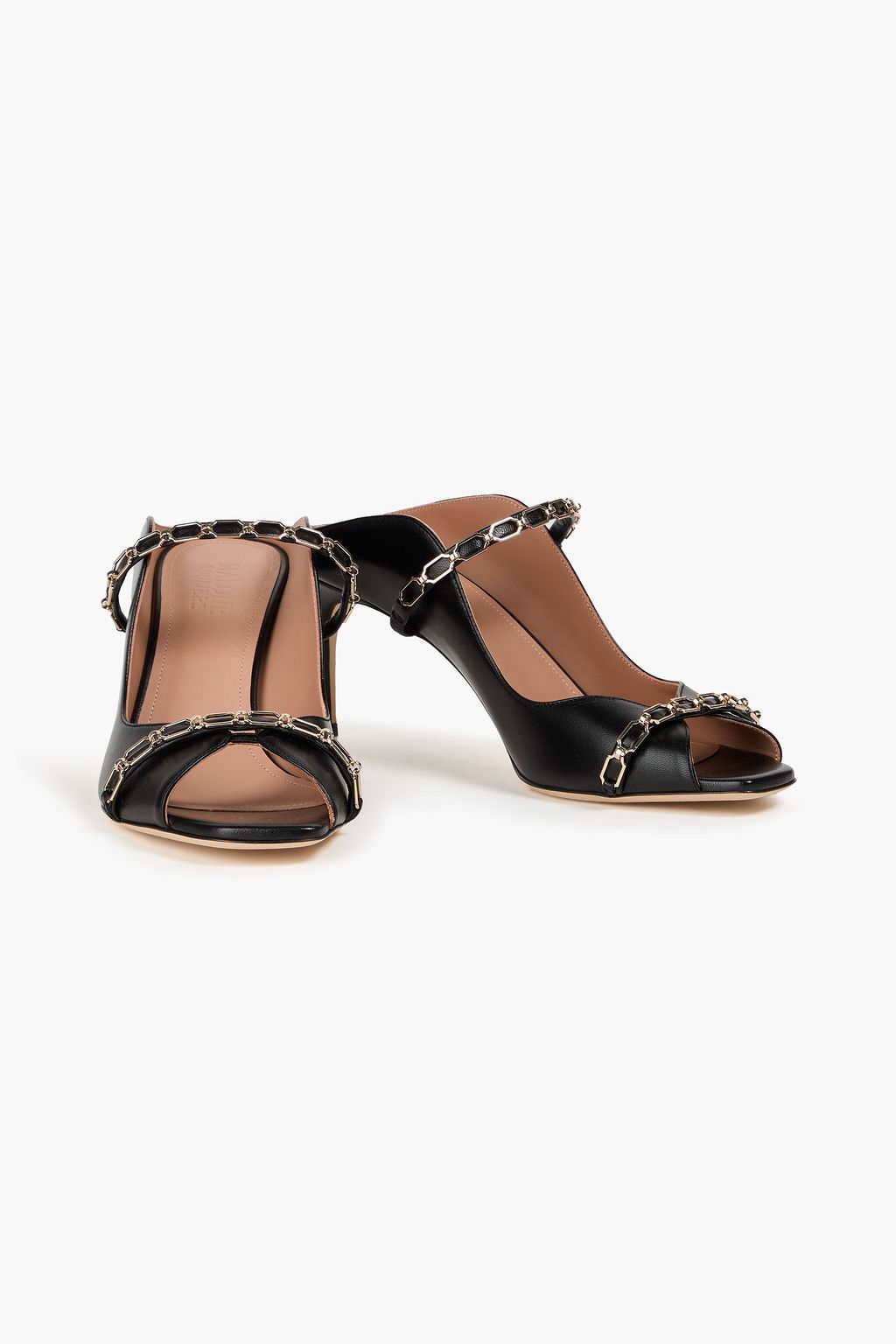 MALONE SOULIERS Noah 70 chain-embellished leather mules
